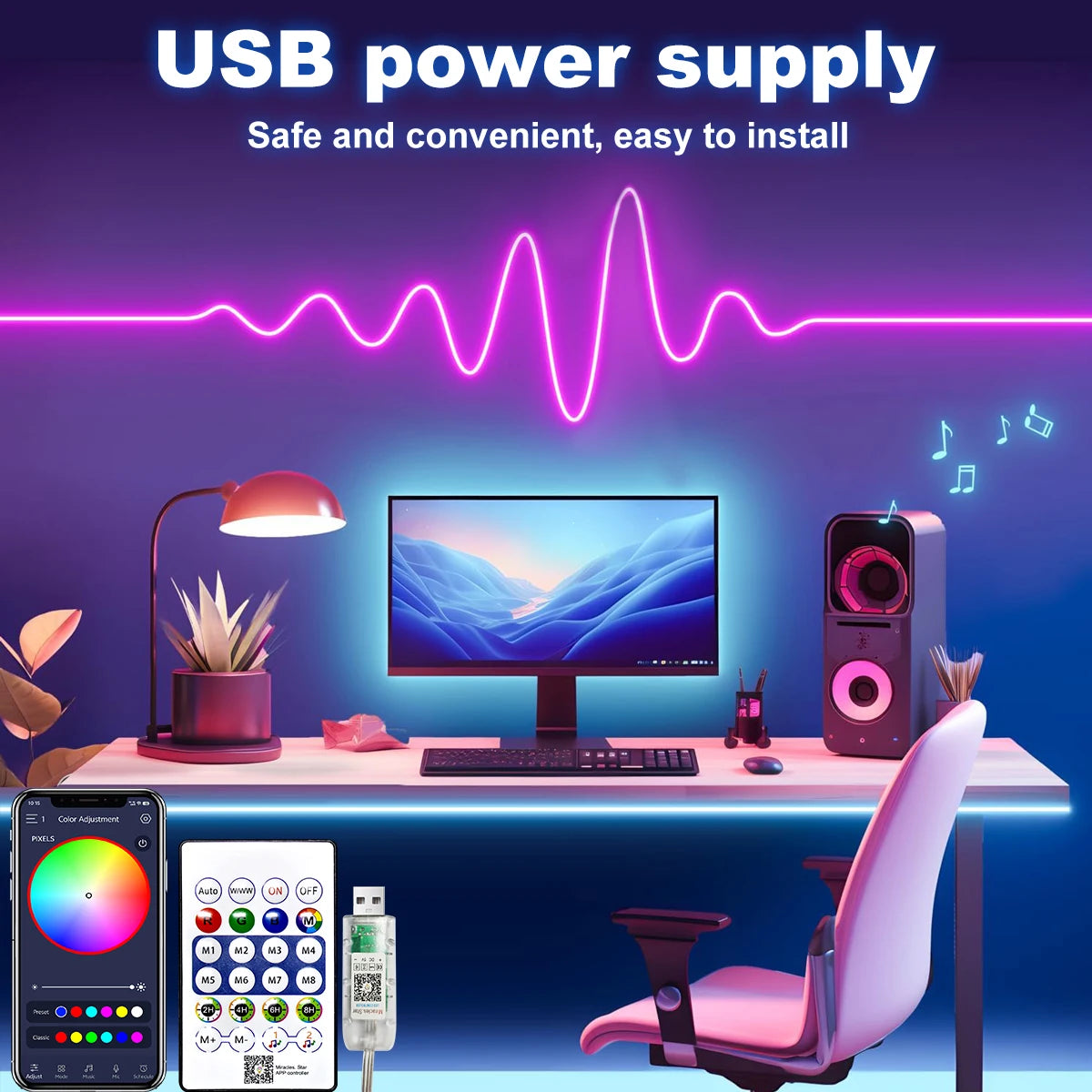 Neon RGB LED Strip Lights