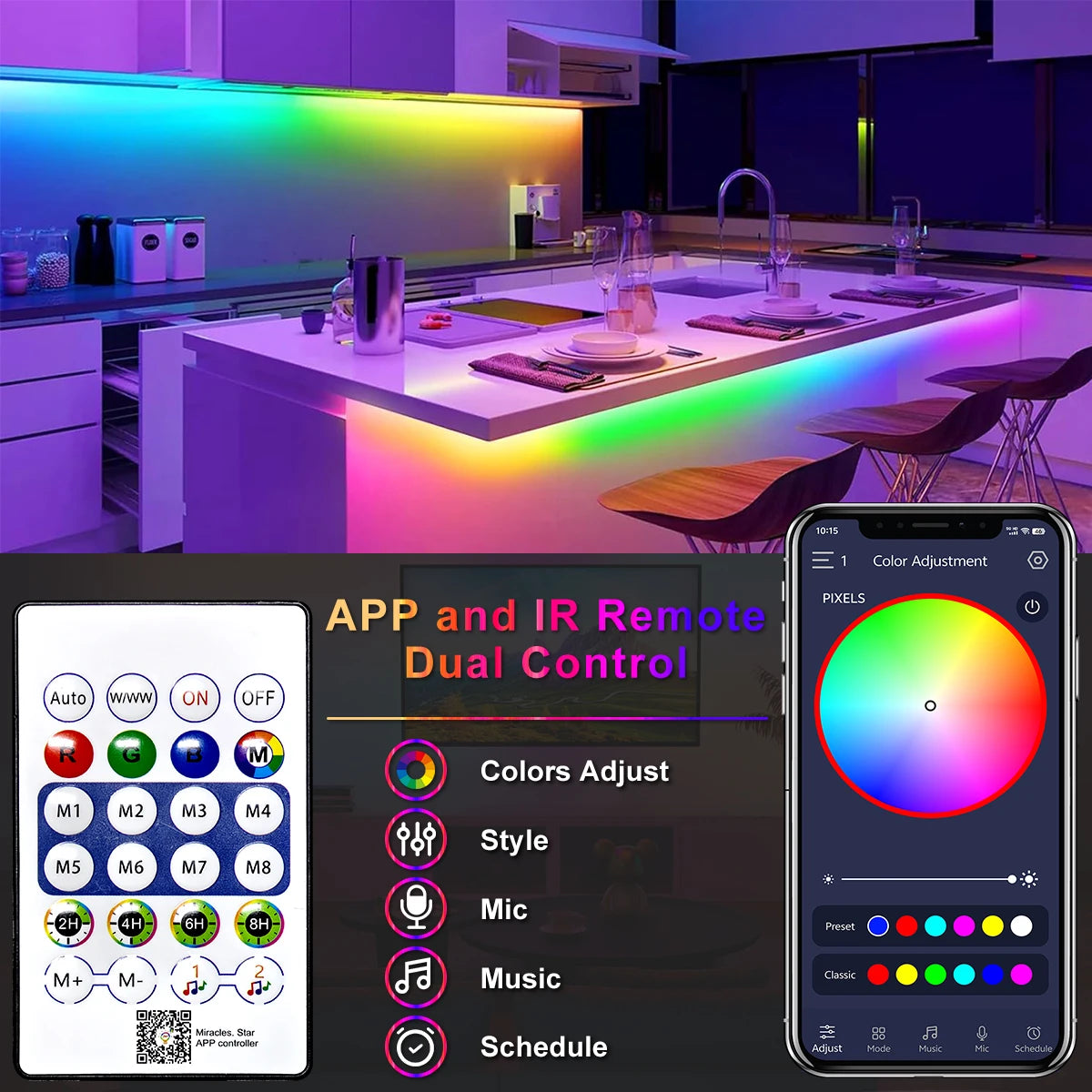 Neon RGB LED Strip Lights